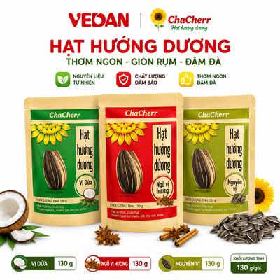 Combo 5 Hạt Hướng Dương CHACHEER 130g - Thơm Giòn Đậm Đà