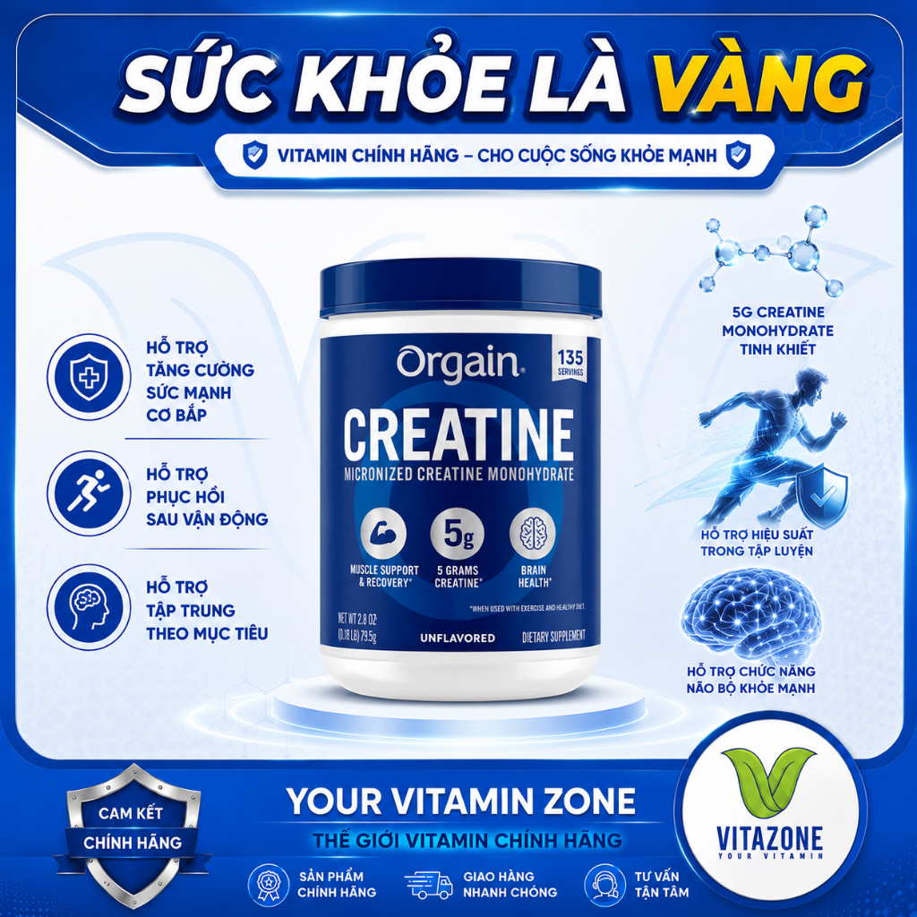 Orgain Creatine – Giải Pháp Cho Vận Động Viên Chuyên Nghiệp