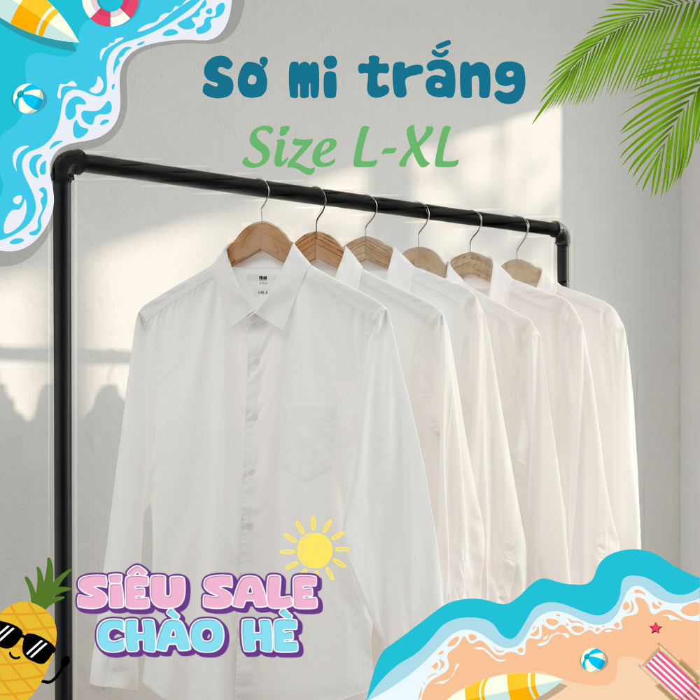 [𝐓𝐫𝐞̂𝐧 𝟔𝟎 𝐤𝐢́][SIZE L-XL]Áo sơ mi trắng casual, công sở Nhật,Hàn - secondhand (2hand) - COB.vintage