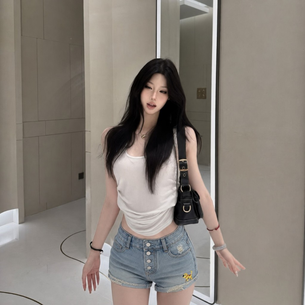 [VC 12% SP MỚI] Quần Short Jean Nữ Bigsize QC1320 Rách 4 Nút Túi Mini Thêu Cún Mặc Đi Biển 2KJEANS | BigBuy360 - bigbuy360.vn