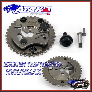bánh cam tăng chỉnh 38T ATAKA RACING Exciter 150/155 NMAX NVX V1 V2 ( Có Chóa Xả )