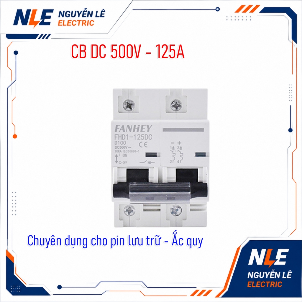 CB DC 500V 125A – Aptomat Chuyên Dụng Cho Hệ Pin Acquy & Lithium Năng Lượng Mặt Trời