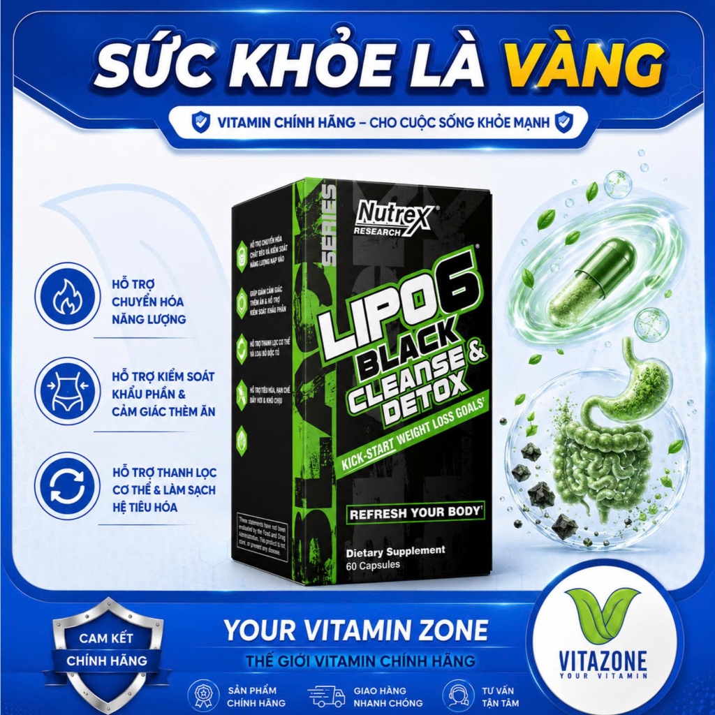 Nutrex Lipo6 Black Cleanse & Detox 60 Viên