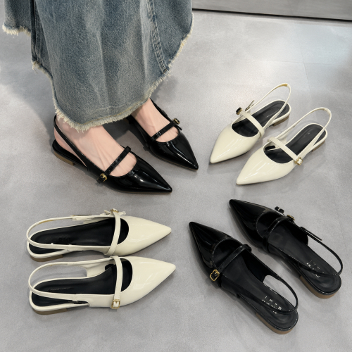 Windy'shoes - Giày Sandal nữ mũi nhọn nơ ngang đế bệt mã SD-0360 | BigBuy360 - bigbuy360.vn