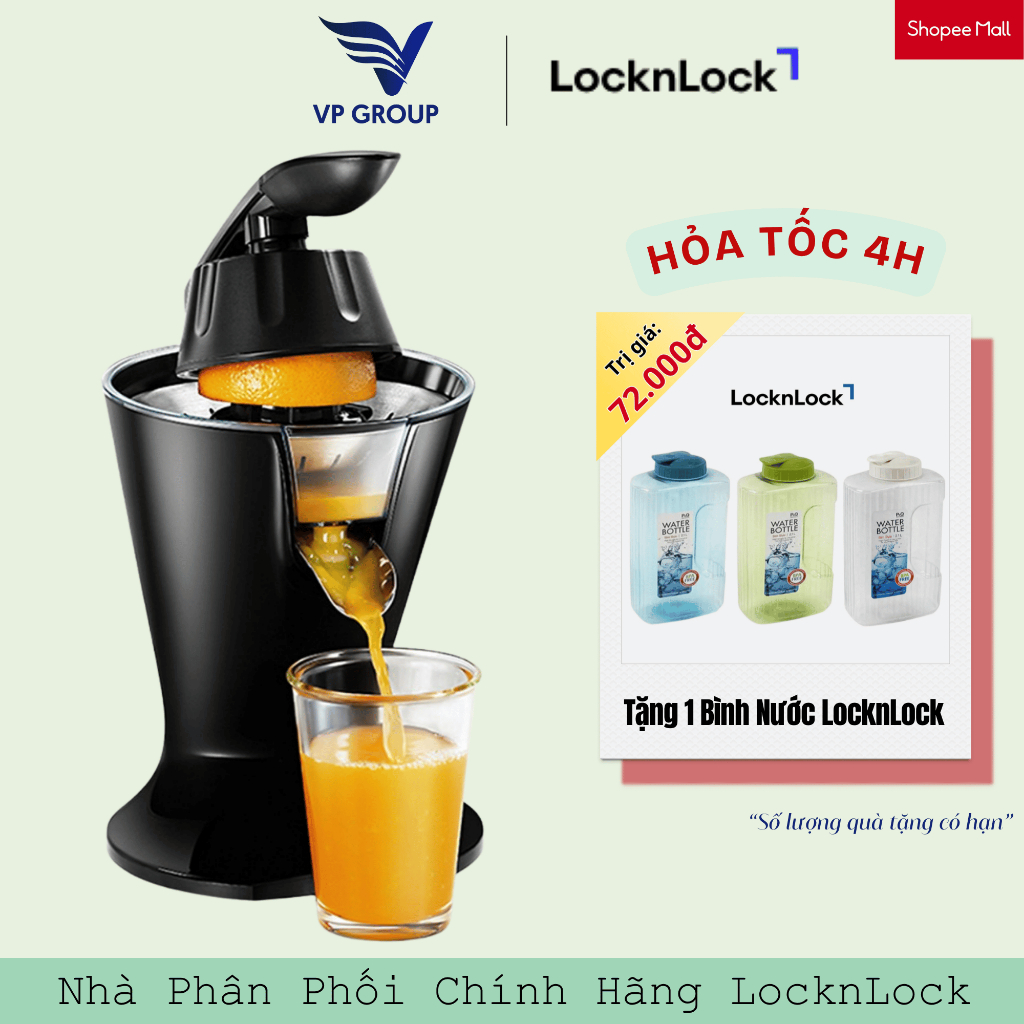 EJJ256BLK - MÁY VẮT CAM, LocknLock Handle Citrus Juicer 230V~, 50Hz, 85W - Màu đen