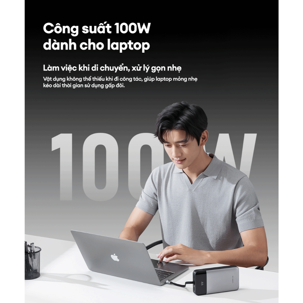 CUKTECH 25 SE Sạc Di Động | 2C+1A Max 100W | Dung Lượng 25.000mAh | Bảo Hành 18 Tháng LPB252N | BigBuy360 - bigbuy360.vn