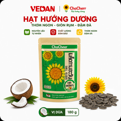 Hạt Hướng Dương CHACHEER Vị Dừa 180g - Thơm Giòn Đậm Đà