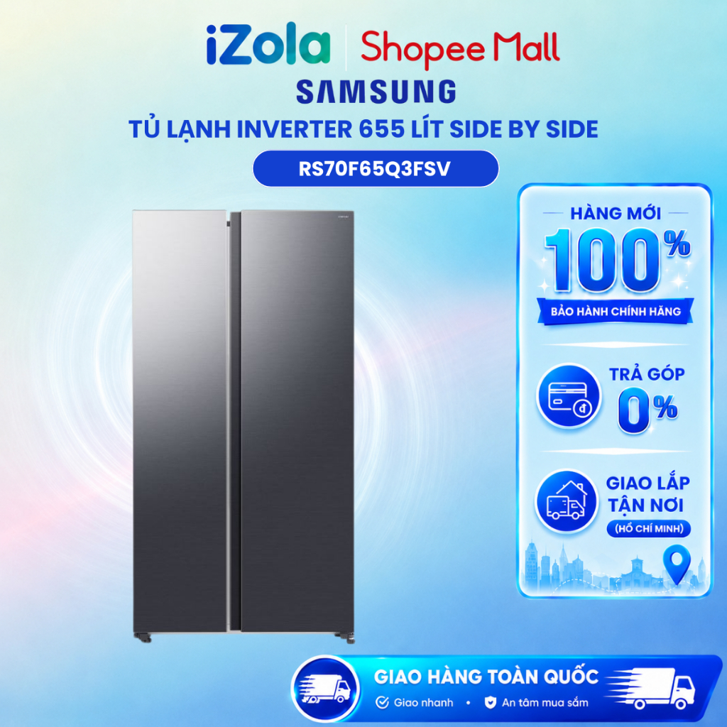 RS70F65Q3FSV - Tủ lạnh Samsung Inverter 655 lít Side By Side RS70F65Q3FSV - Hàng chính hãng