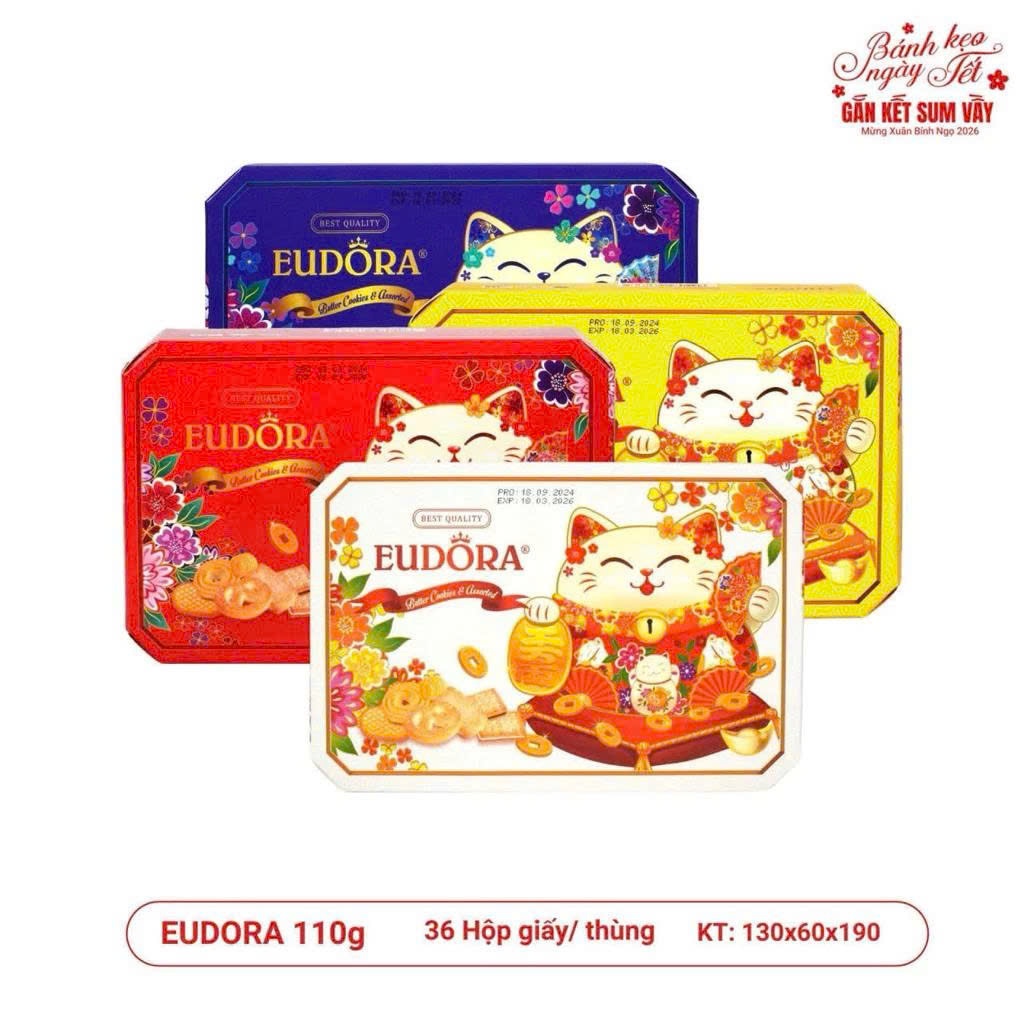 (sẵn,sỉ ib)Bánh quy Eudora MèoThần tài 110gr