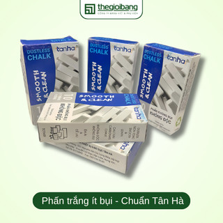 Phấn trắng vuông Tân Hà - Hộp 10 thanh dành cho bảng từ xanh