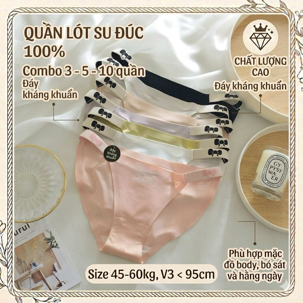 Set10 Quần Lót Nữ Đúc Su Dây Nơ Hông Siêu Quyến Rũ S93