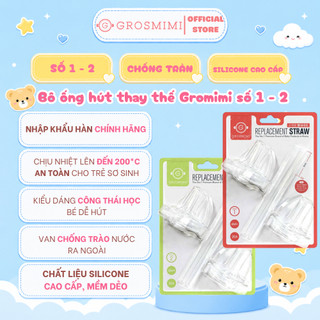 Bộ Ông Hút Thay Thế Grosmimi (số 1, số 2) Cho Bình Sữa - Nhập Hàn Chính Hãng