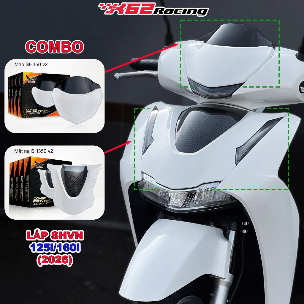 [Combo SH350i v2 _ 2 món] Mão SH350i v2  / Mặt nạ SH350i v2 Lắp SH 2026 (125i/160i)