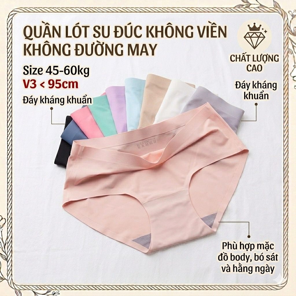Set 10 Quần Lót Nữ - Quần Lót Đúc Su thun lạnh cao cấp không đường may mềm mại kháng khuẩn 003