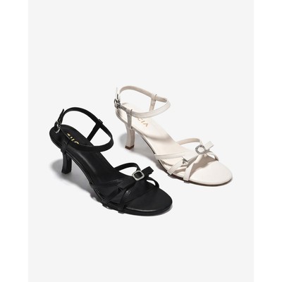 [Mẫu mới] Sandal Cao Gót Zucia Quai Mảnh Đính Nơ Phối Đá - STHC1