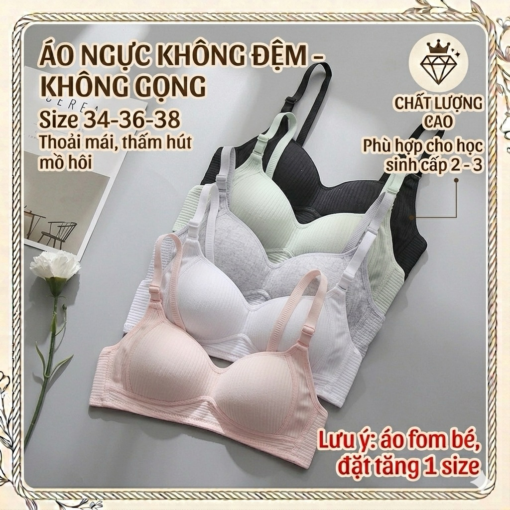 Áo lót nữ sinh đệm mỏng mút ngực thông hơi định hình khuôn ngực A18