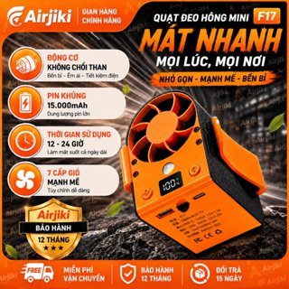 Quạt Mini Đeo Thắt Lưng F17 Dung Lượng 15.000Mah, Quạt Đeo Hông Kiêm Sạc Dự Phòng