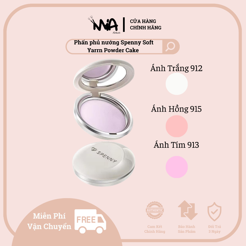 [SPENNY] Phấn phủ nướng Spenny Soft Yarrn Powder Cake hiệu chỉnh màu da