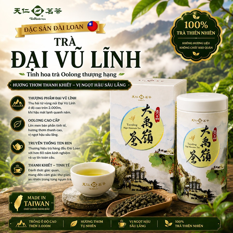 Trà Ô Long Đại Vũ Lĩnh Ten Ren Đài Loan 150g