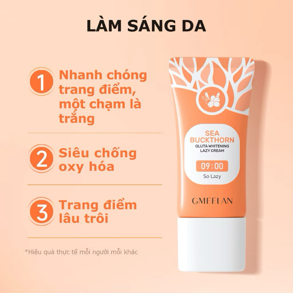 Kem lười Gmeelan Sea Buckthorn Gluta Whitening Lazy Cream 30g che khuyết điểm nhẹ và dưỡng sáng da