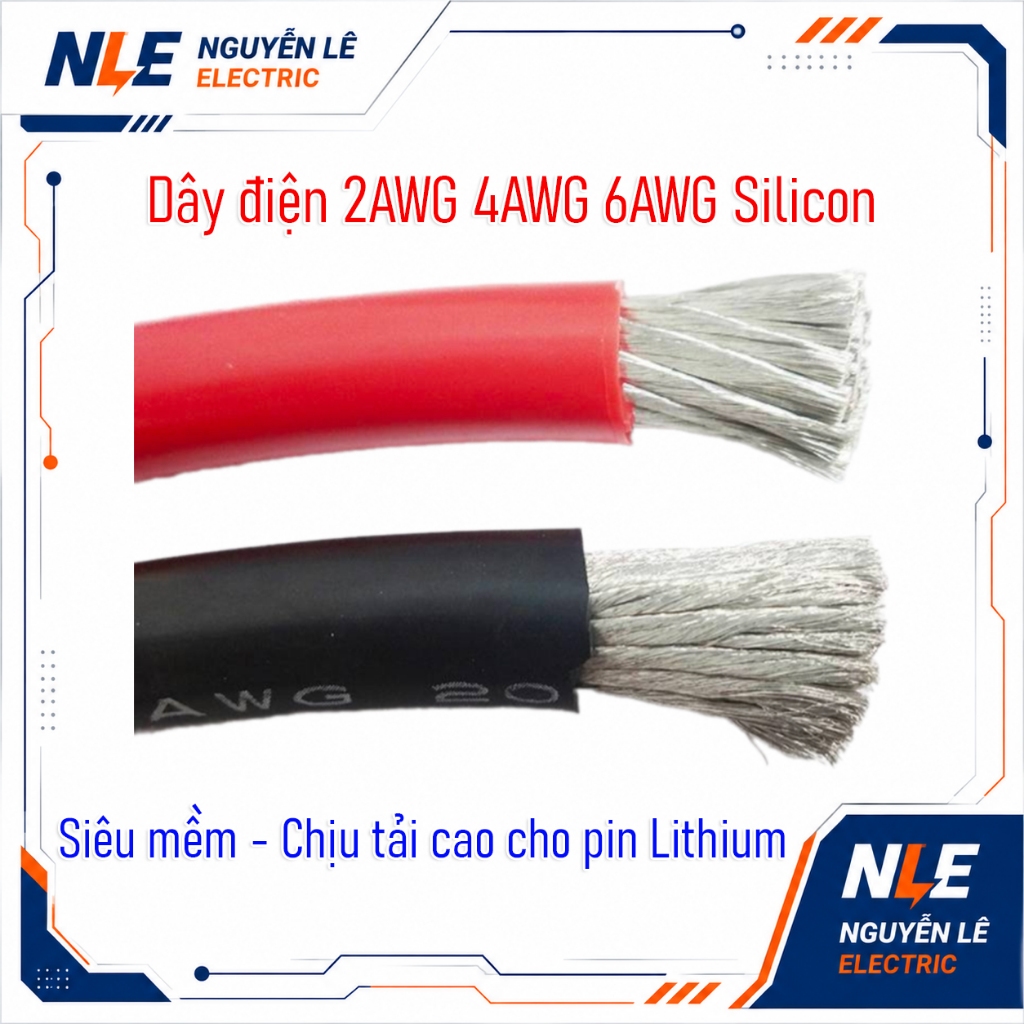 Dây DC AWG silicon siêu mềm dẫn điện tốt 2AWG 4AWG 6AWG dây DC chống cháy cho pin lưu trữ 314ah