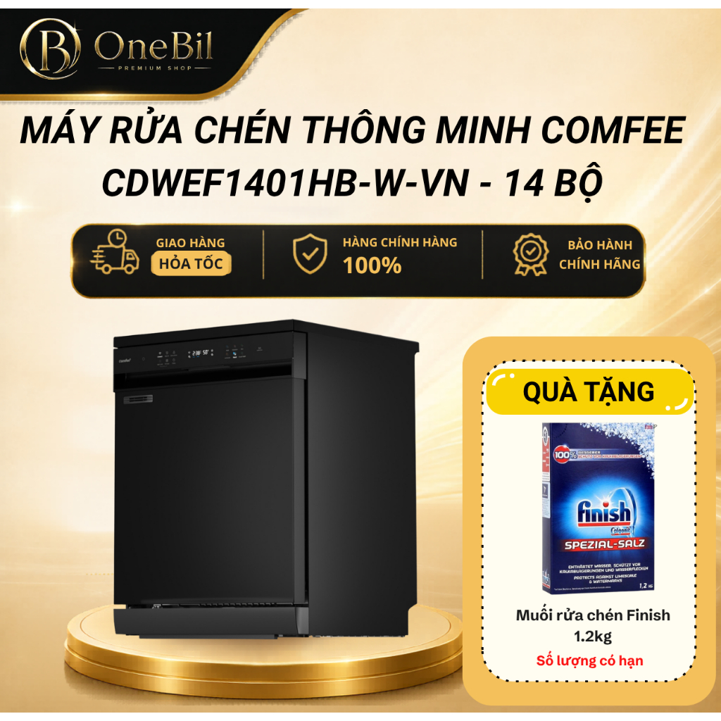 [MIỄN PHÍ GIAO LẮP] Máy rửa chén thông minh COMFEE CDWEF1401HB-W-VN - 14 bộ - Bảo hành 24 tháng