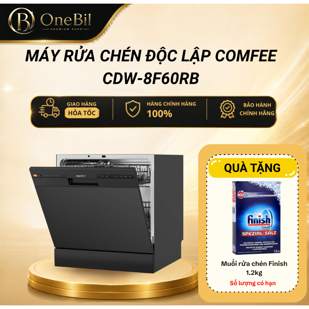 [Miễn Phí Lắp Đặt] Máy rửa chén độc lập Comfee CDW-8F60RB - Bảo Hành Chính Hãng 24 tháng
