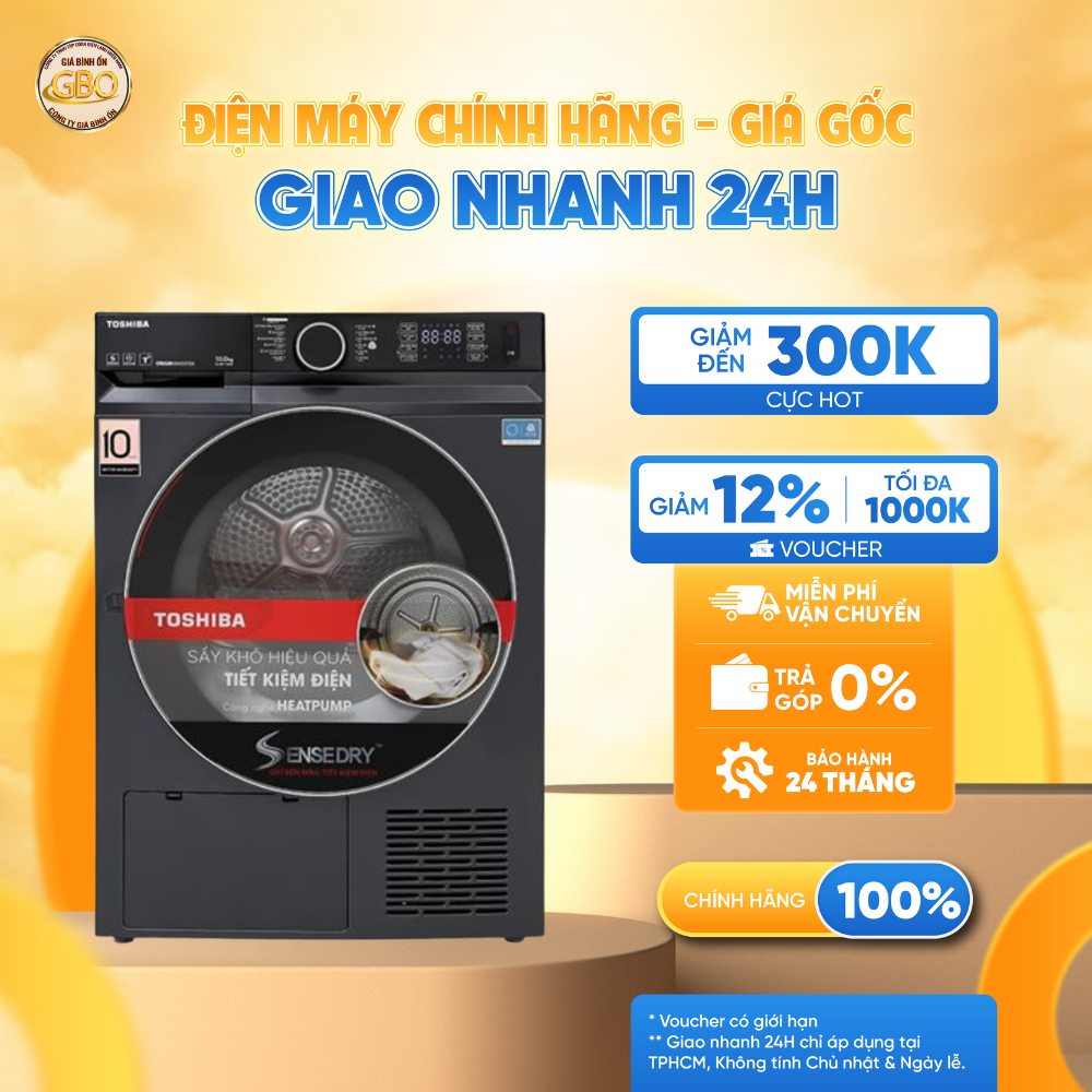 TD-BP110GHV(MG) - Máy Sấy Bơm Nhiệt Toshiba 10kg