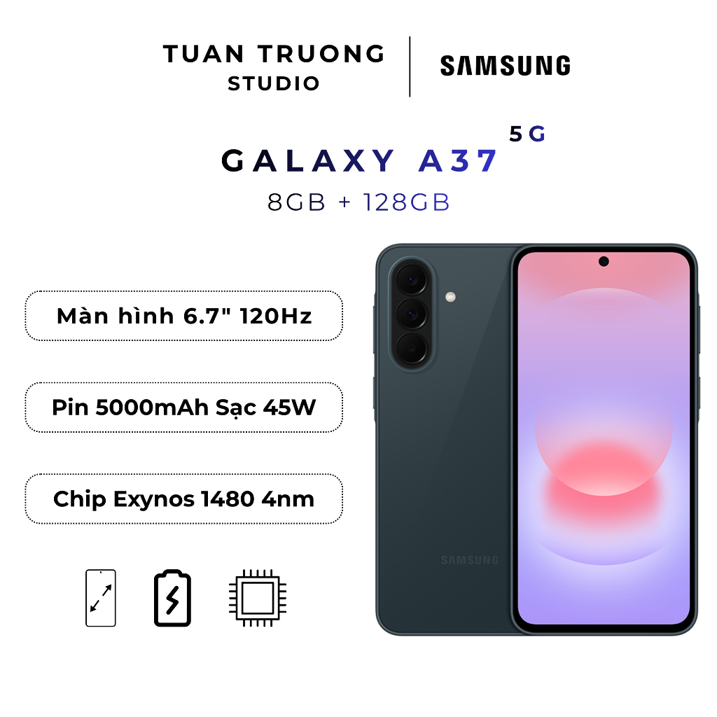 Điện Thoại Samsung Galaxy A37 5G 8/128GB - Chip Exynos 1480 4nm | Hàng Chính Hãng