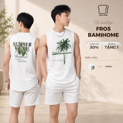 [GIẢM 50%] Áo tanktop nam FROS TOP BAMIHOME, áo ba lỗ gym chất vải cotton co giãn, mềm mại, thấm hút tốt ATT09