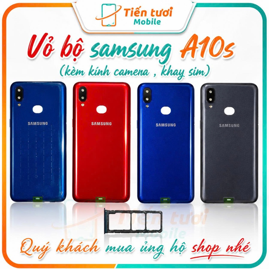 Vỏ Bộ Samsung A10S Kèm Kính Camera, Khay Sim