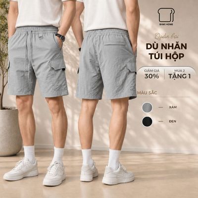 [GIẢM 50%] Quần short nam COAST SHORT BAMI HOME, chất vải dù nhăn chống thấm, form trên gối thoải mái QB07