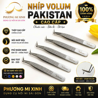 (BAO TEST) Nhíp Volume Pakistan Mũi phủ nhám nano_nhíp nối mi tạo Gắp 10-20D _ Dụng cụ nối mi _ Phụ liệu nối mi Mi Tâm