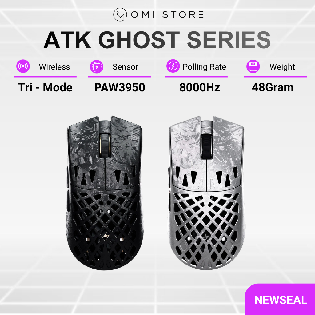 Chuột Gaming Không Dây ATK Ghost Ultimate / Extreme - Chuột Carbon - PAW3950 -  BH 12 THÁNG