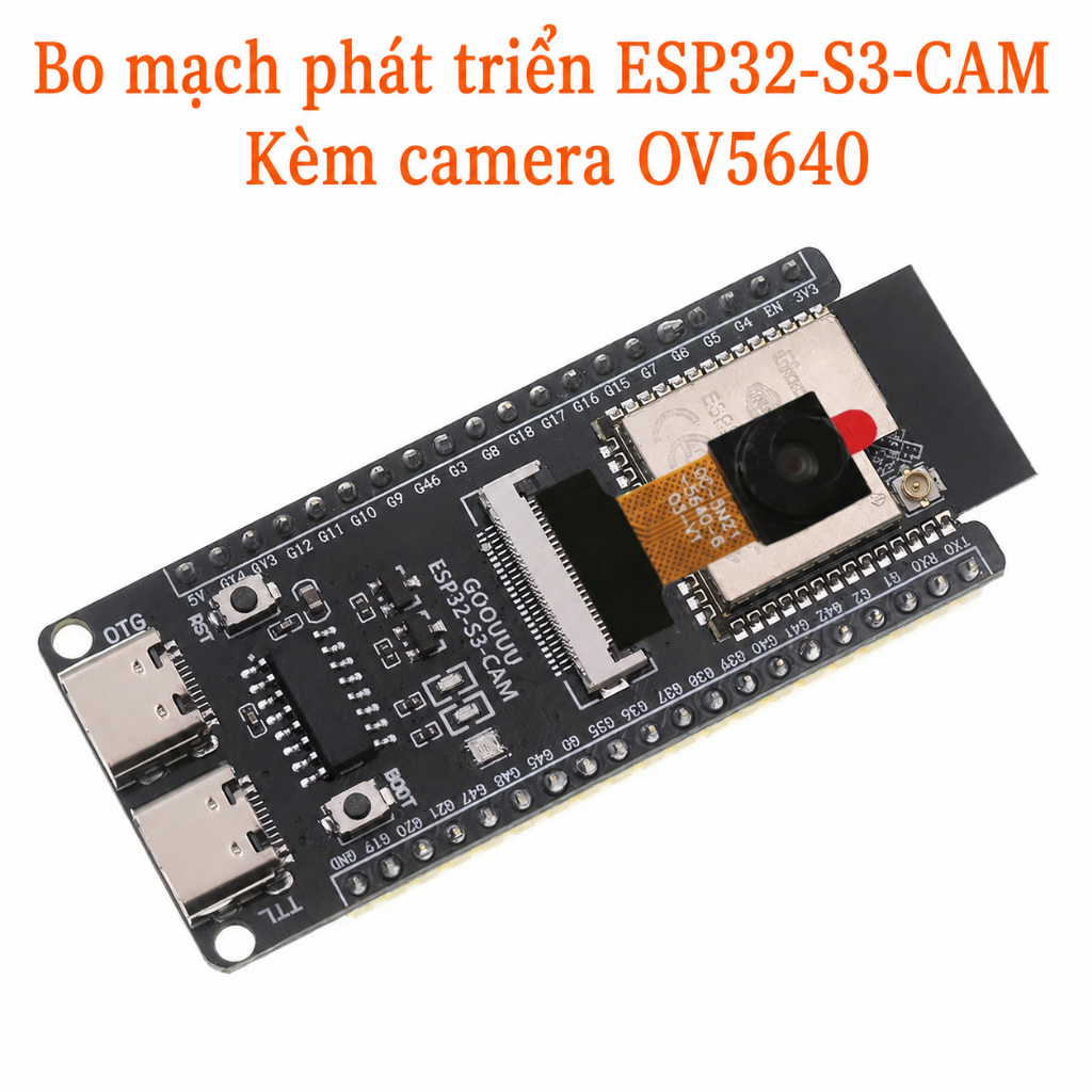 ESP32-S3-CAM WiFi Bluetooth kèm Camera OV2640/OV5640