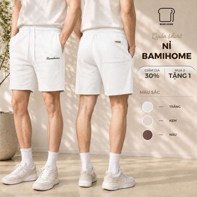 Quần short nam SIGNATURE BAMI HOME, chất vải nỉ chân cua thoáng khí, form classic trên gối QN26