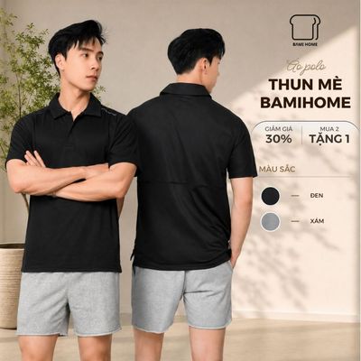 [GIẢM 50%] Áo polo nam BAMI HOME, chất vải mè kim cương co giãn tốt, thiết kế polo cổ ve lật thanh lịch APL06