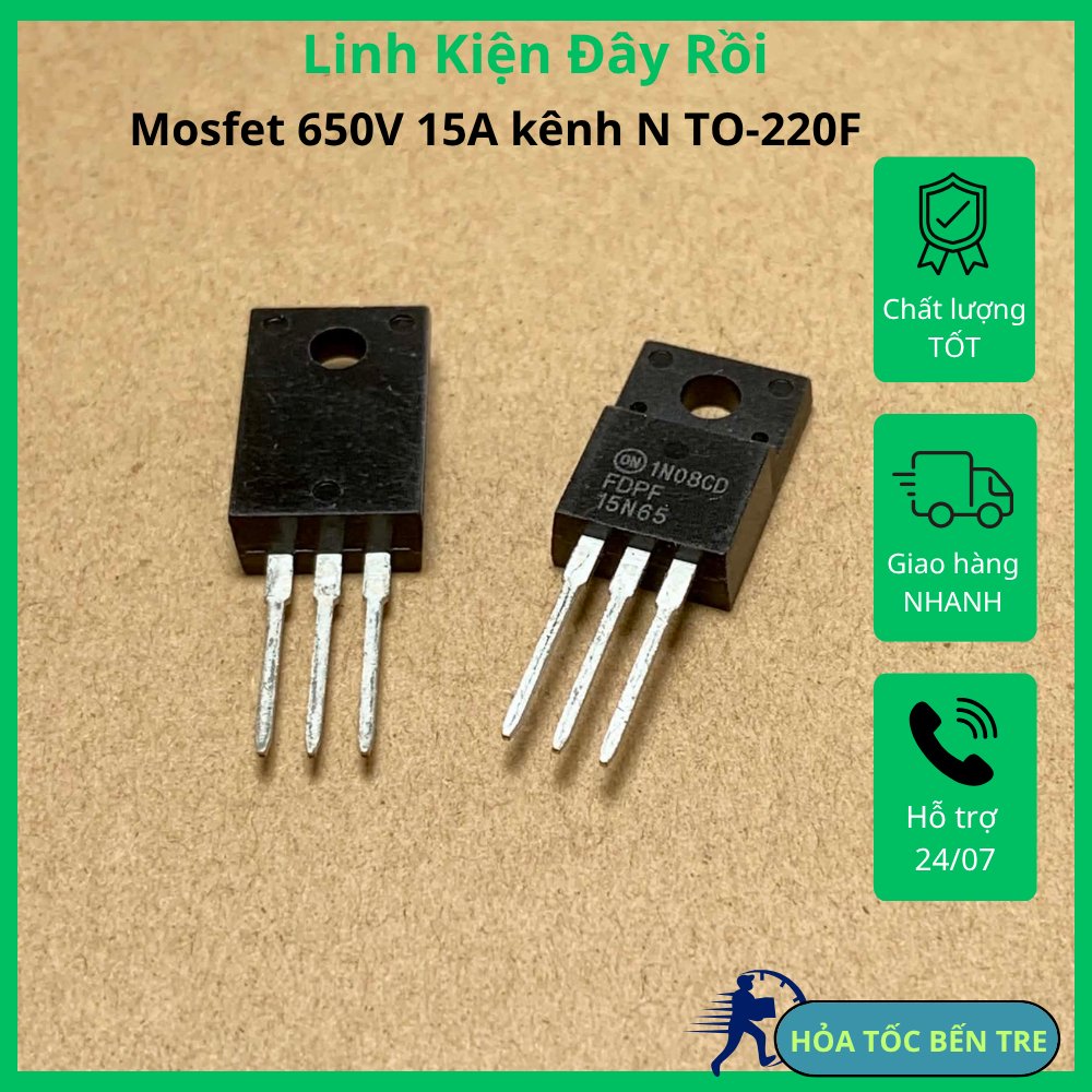 FDPF15N65 15N65 Mosfet 650V 15A kênh N TO-220F