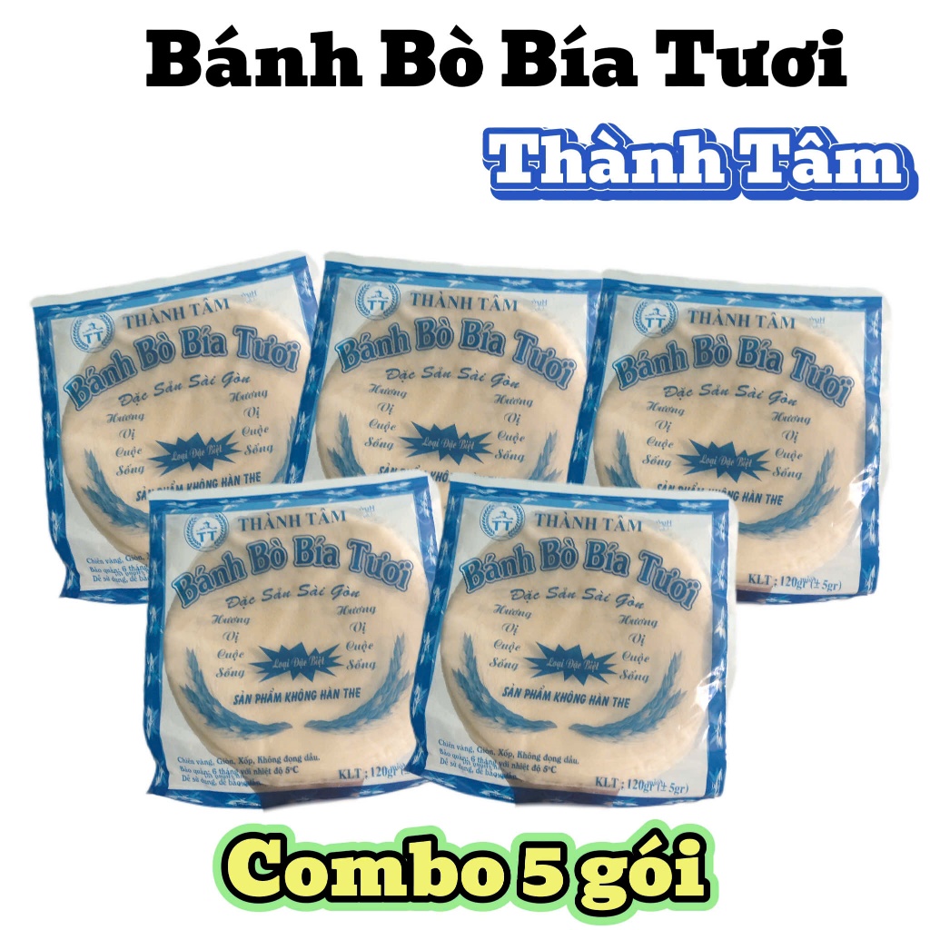 [Combo 5 gói] Bánh Bò Bía Tươi Thành Tâm - Nguyên Liệu Làm Bò Bía Mặn, Bò Bía Ngọt