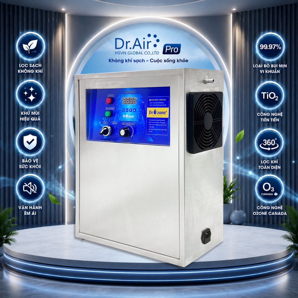Máy ozone công nghiệp Dr.Ozone D5 - Thiết bị tạo khí ozone khử mùi và xử lý nước mạnh mẽ 5g O₃/h
