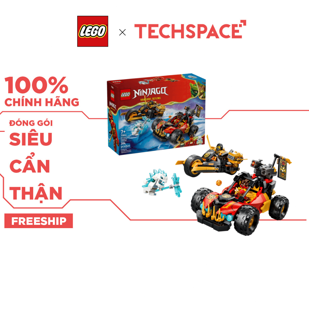 Bộ Mô Hình LEGO Bộ Đôi Siêu Xe Chiến Đấu Của Kai Và Cole LEGO NINJAGO #71864