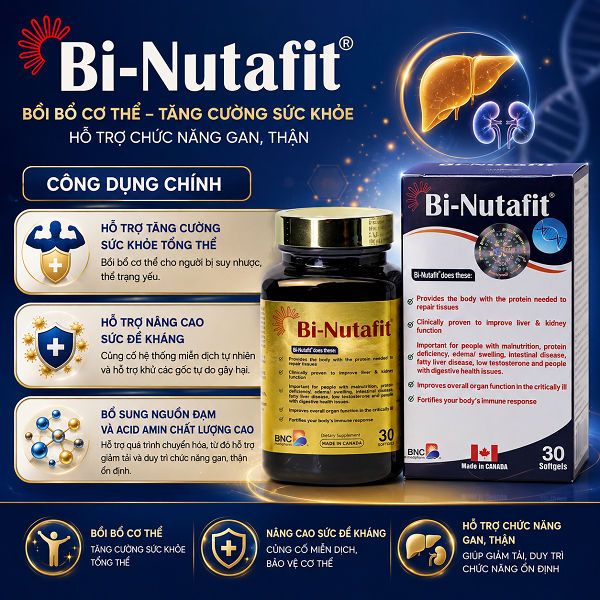 [Chính Hãng] Viên Uống Bi-Nutafit Canada - Bổ Sung Albumin, Fucoidan, Tăng Sức Đề Kháng (Hộp 30 Viên
