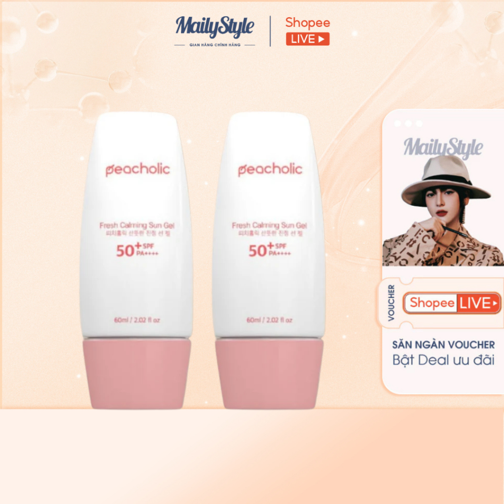 A452_ Combo (02 Tuýp) M37 Kem chống nắng Peacholic + (01 Hộp) H46
