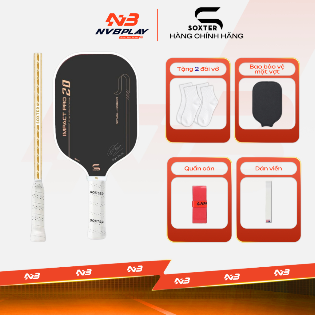 Vợt Pickleball Soxter Impact Pro 2.0 - 16mm - Hàng chính hãng