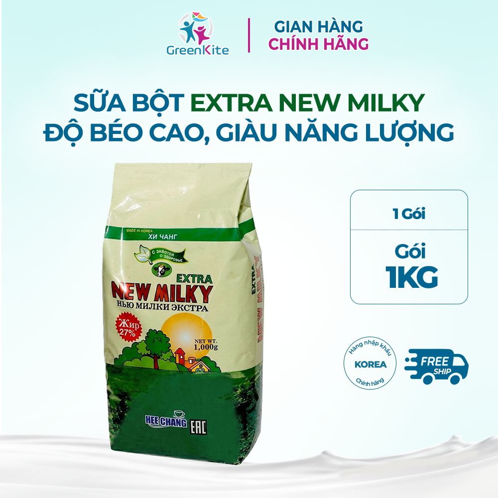 [Gói 1KG] Sữa Béo Nga New Extra Milky - Độ béo Cao, Giàu Năng Lượng - Hàng Nhập Chính Hãng Hàn Quốc.