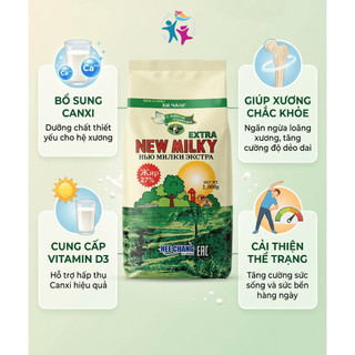 [Gói 1KG] Sữa Béo Nga New Extra Milky - Độ béo Cao, Giàu Năng Lượng - Hàng Nhập Chính Hãng Hàn Quốc.