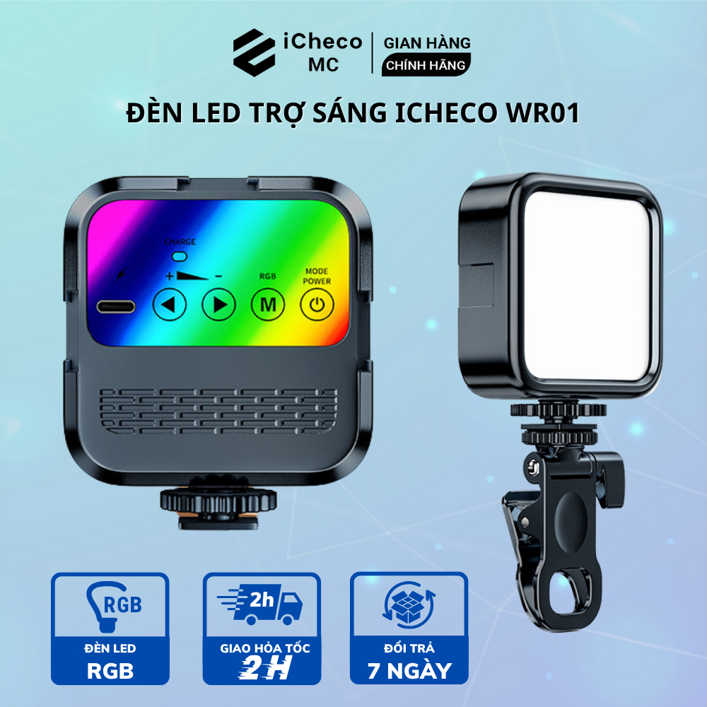 Đèn LED trợ sáng quay video, chụp ảnh, livestream, làm phim, Vlog mini iCheco WR01