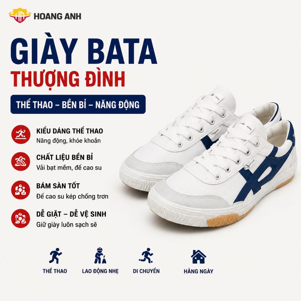 Giày Bata ASEAN Vải Canvas Cao Cấp - Giày Vải Thể Thao Học Sinh Sinh Viên Bền Đẹp Thoáng Khí