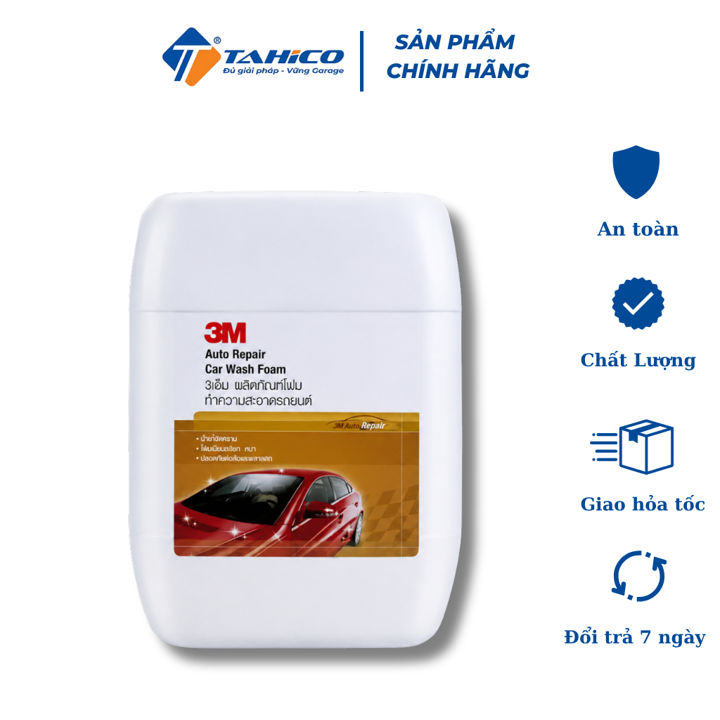Nước Rửa Xe Bọt Tuyết 3M CAR WASH FOAM 10 Lít , Dung Dịch Rửa Xe Máy, Ô Tô