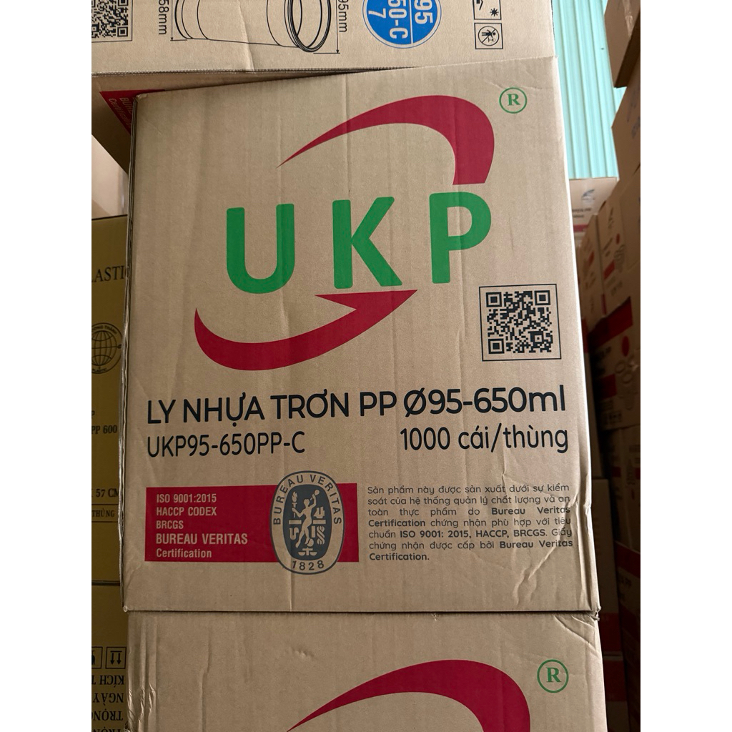 sỉ [1000] LY 650ML UKP PP, PHI 95 , MỎNG VỪA , (KHÔNG KÈM NẮP)P